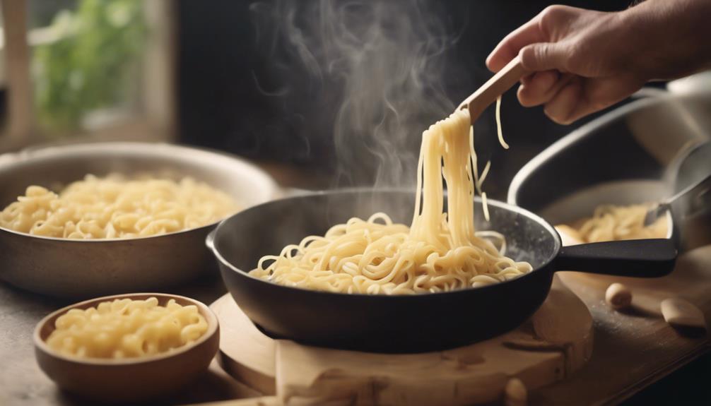 cooking pasta for dinner