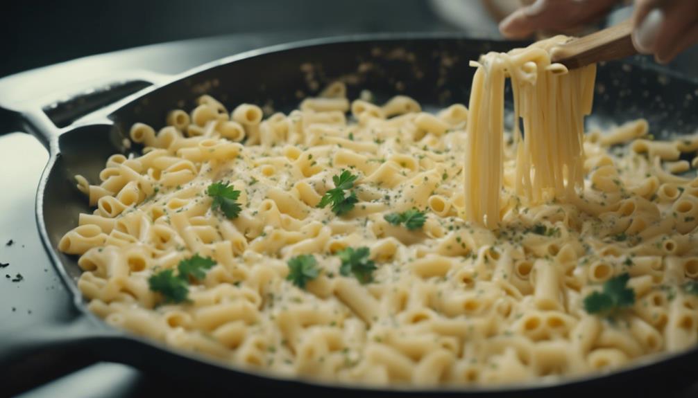 cooking pasta with sauce
