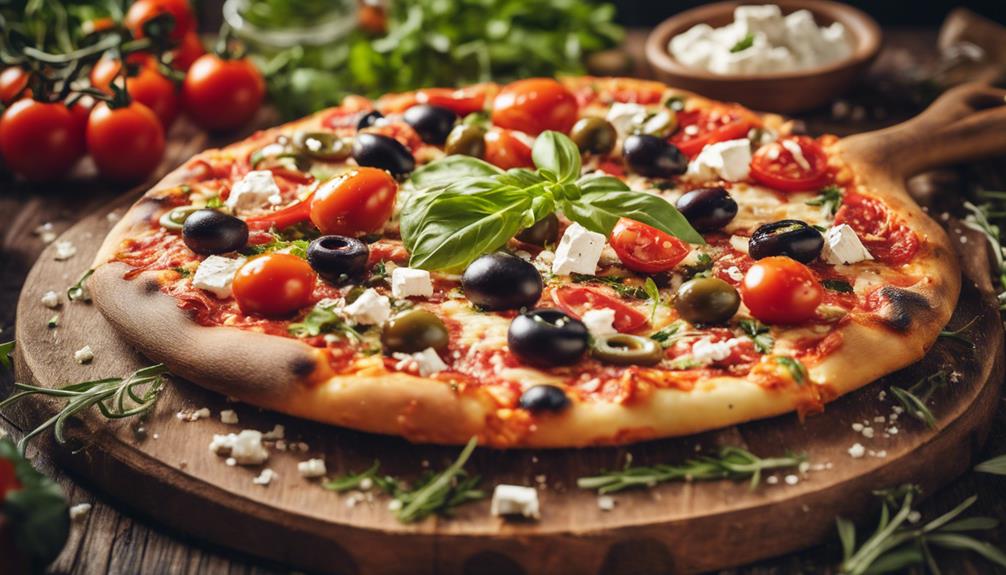 mouthwatering pizza with olives