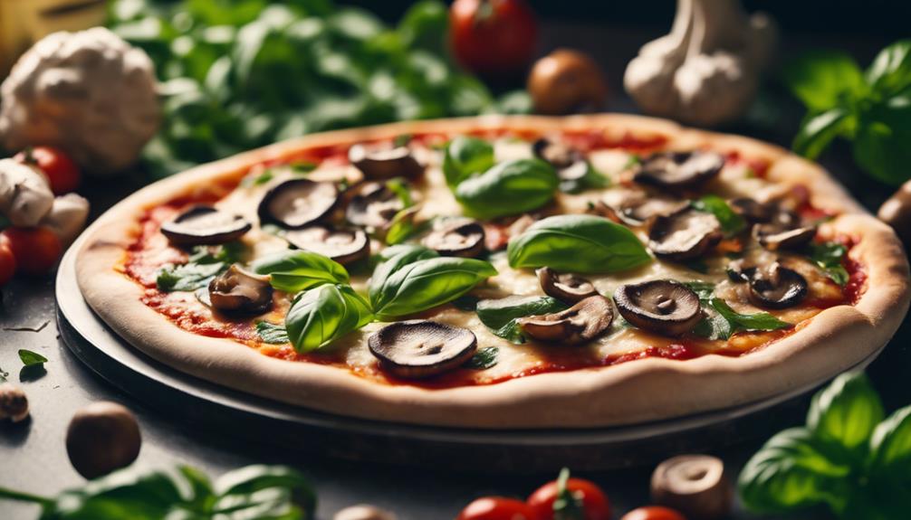 mushroom pizza with shiitake