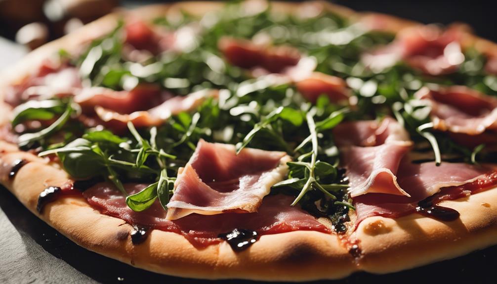 savory pizza with greens